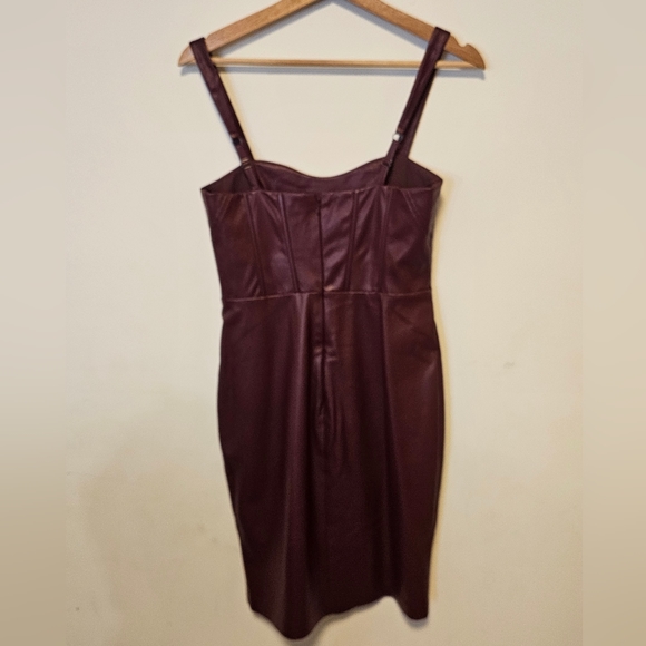 Guess wine colour faux leather dress. New with tags. - Picture 3 of 5